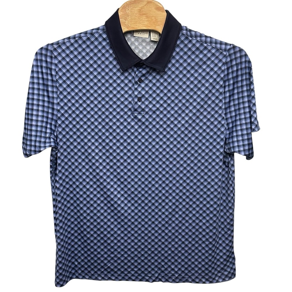 Rorie Whelan Golf Polo Shirt Men's Size XXL Short Sleeve Performance Blue Plaid